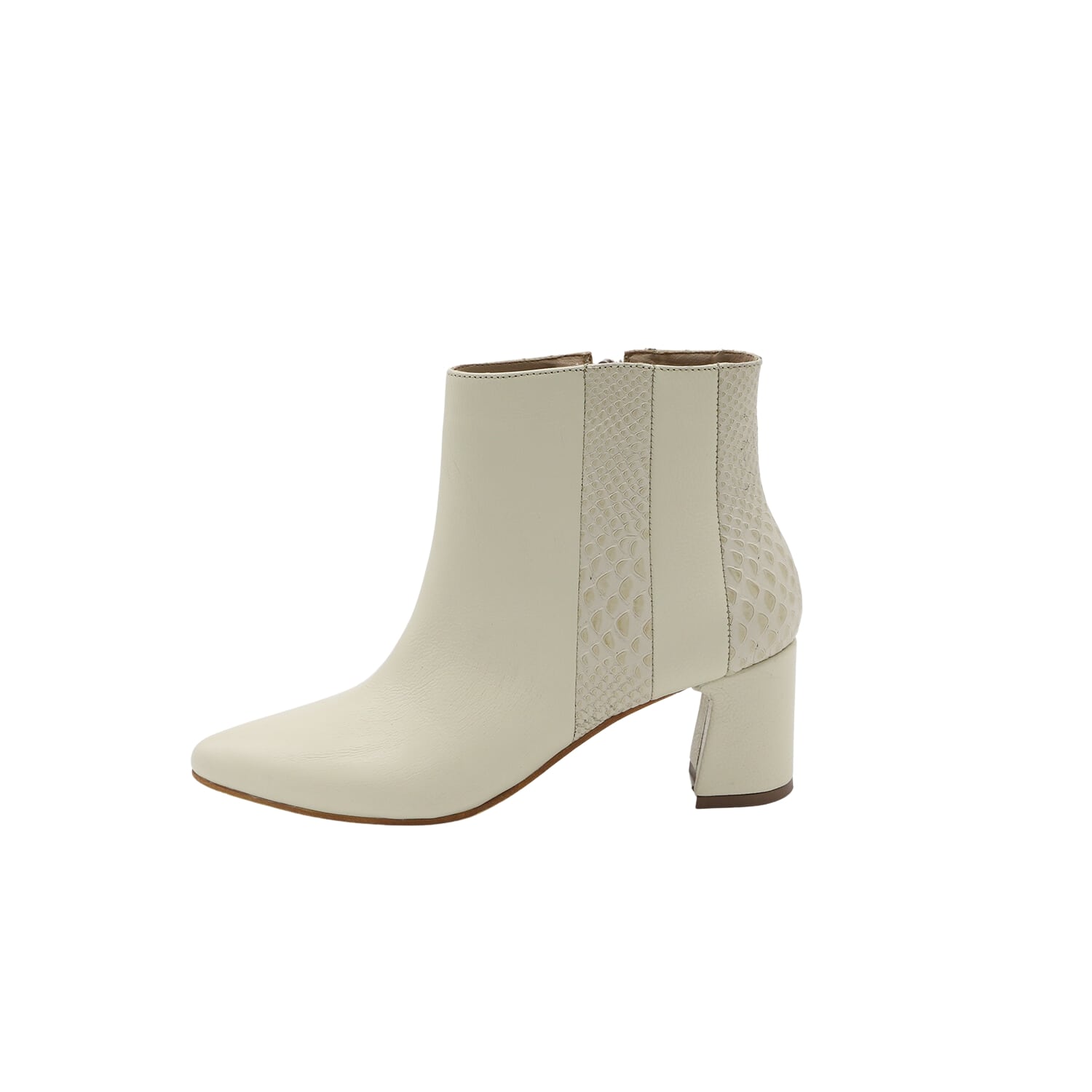 Women’s Neutrals Aurlene Ankle Booties In Ivory & Croc Embossed Leather 6 Uk Stivali New York