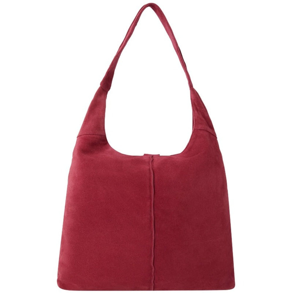 Women’s Strawberry Red Soft Suede Hobo Shoulder Bag Bxxni One Size Brix+Bailey