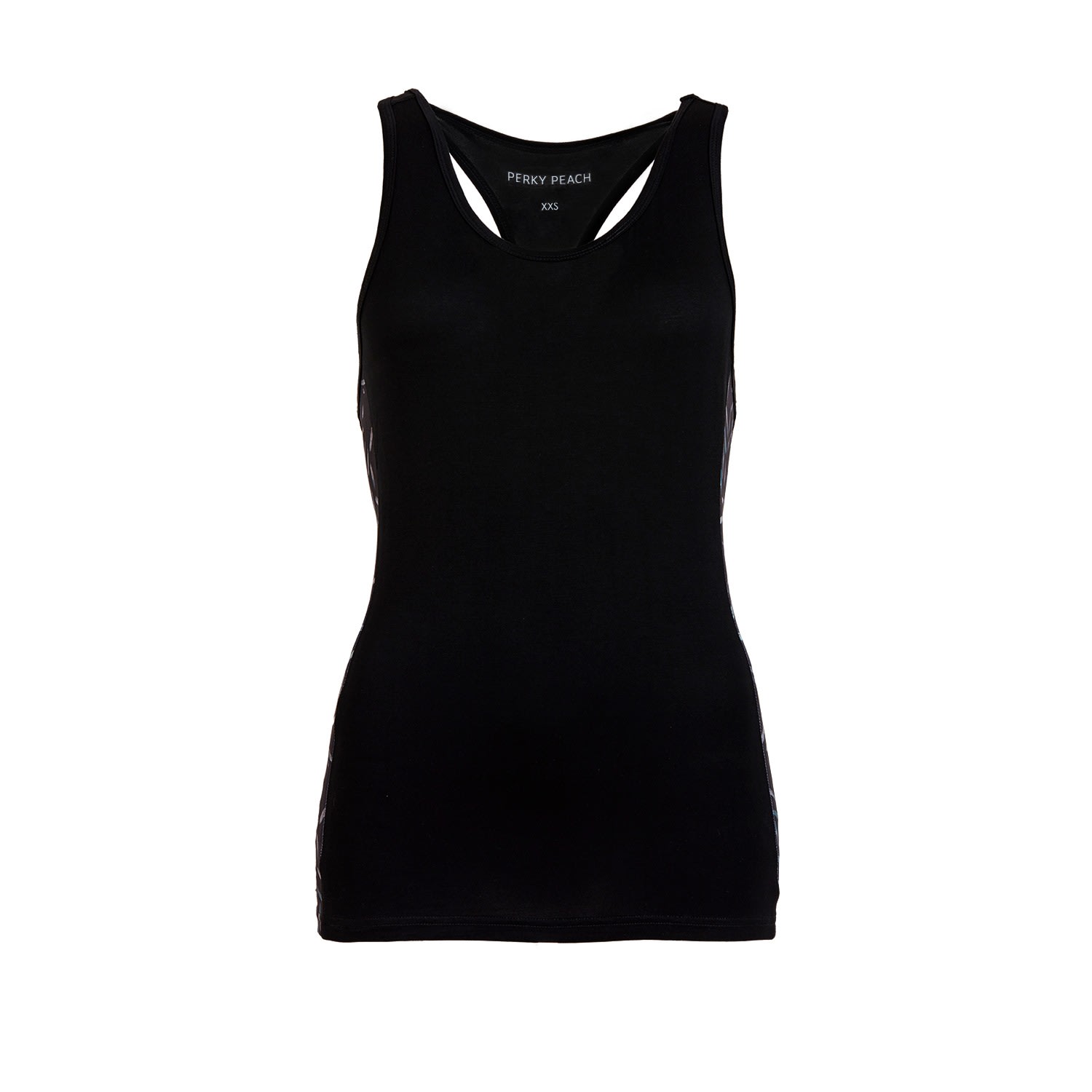 Women’s Black Scattered Line Vest Top Xxs Perky Peach