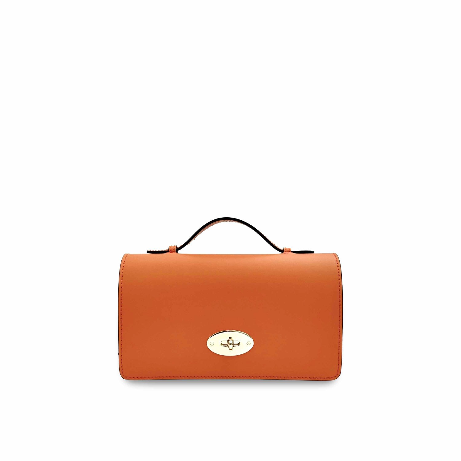 Apatchy London Women's Yellow / Orange The Amelia Orange Leather Bag In Black