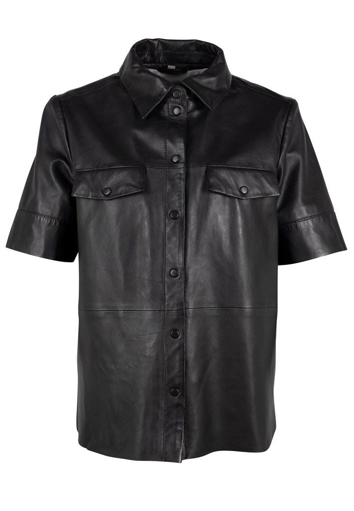 Mauritius Women's Lotta Cf Leather T-shirt, Black In Black