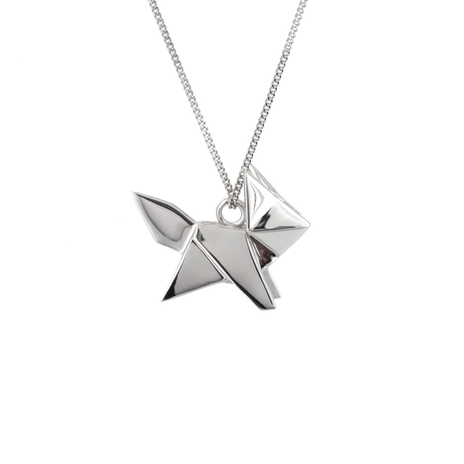 Women’s Fox Necklace Silver Origami Jewellery