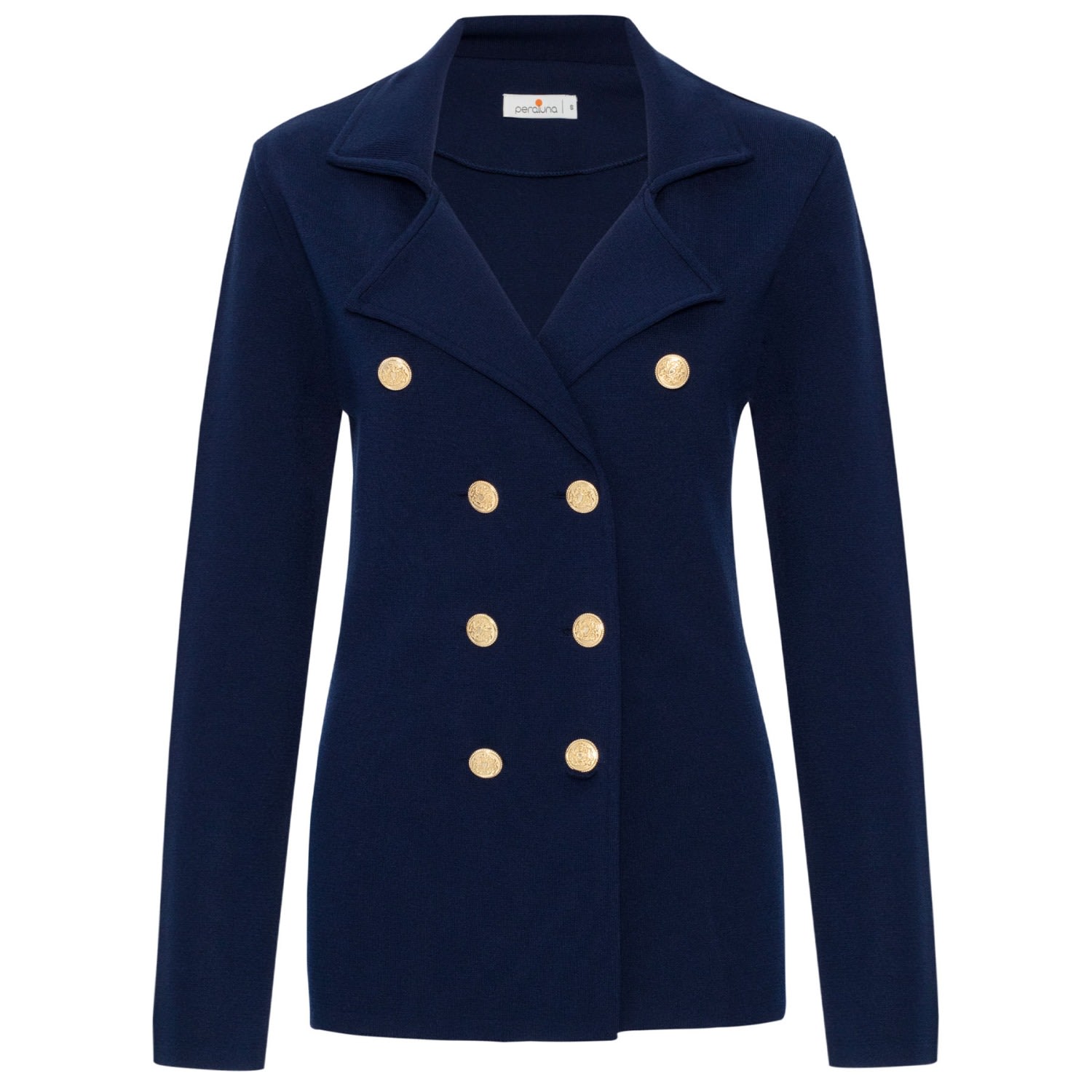 Peraluna Women's Blue Katherine Standard Cut Knit Blazer In Navy In Blue