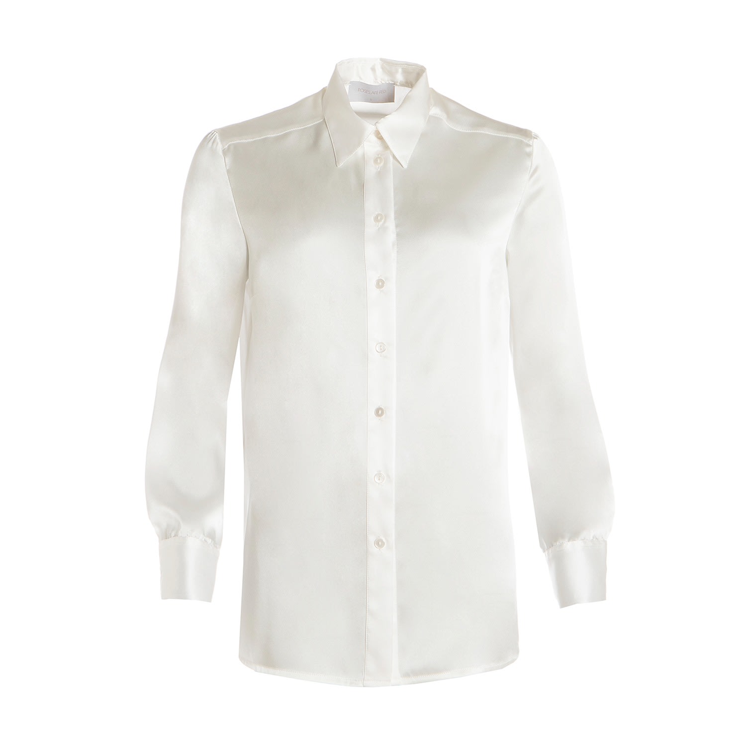 Women’s The Silk Shirt In White Large Roses are Red