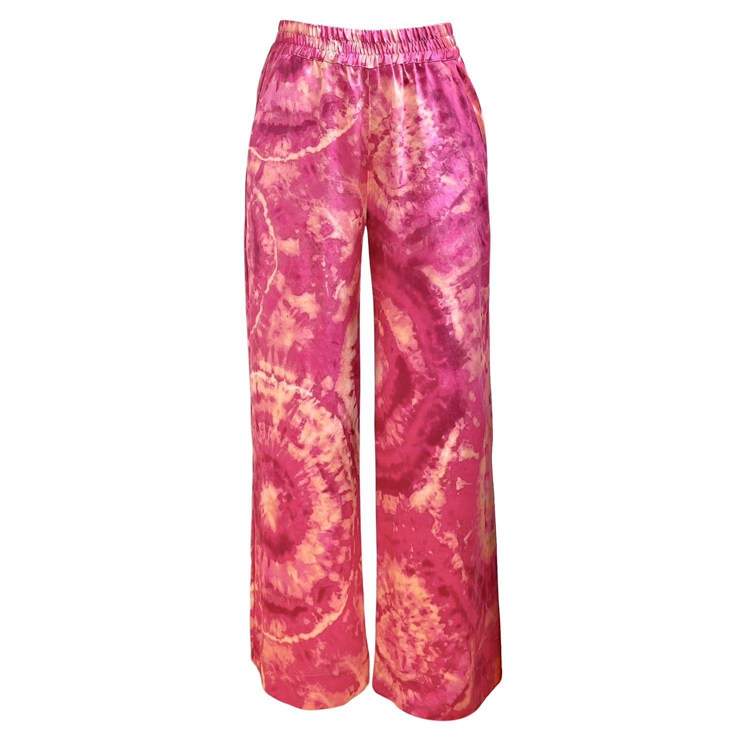 Women’s Pink / Purple Rose Quartz Tie Dye Silk Pajama Pants Extra Small Roy G.