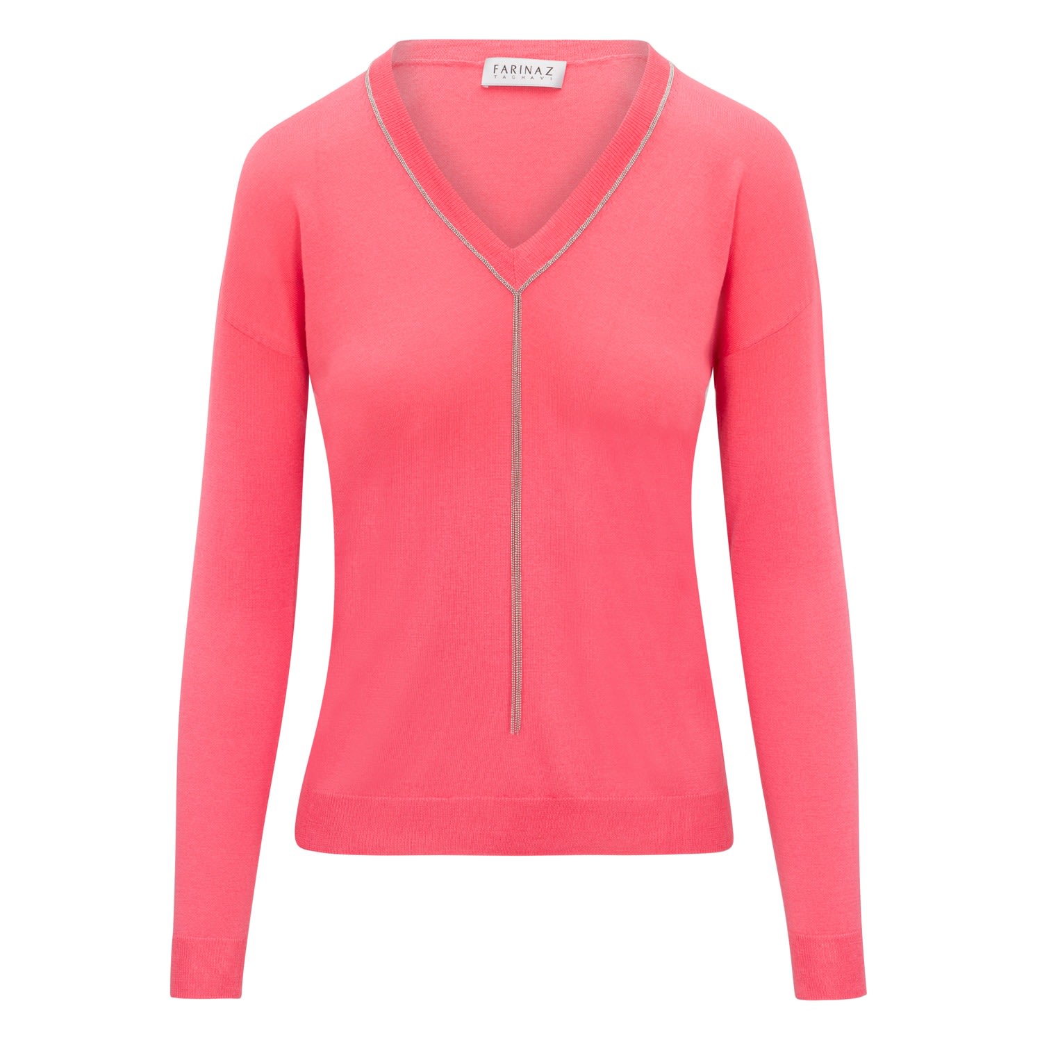 Farinaz Women's Pink / Purple Chain Sweater - Pink & Purple In Pink/purple