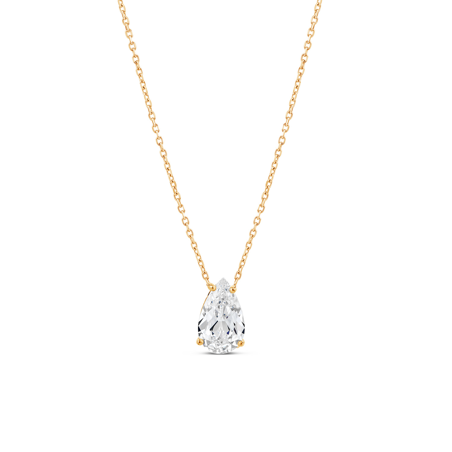 Sally Skoufis Women's White / Gold Pure Droplet Necklace Grande With Man Made Cz Diamond Stimulant In 18k Gold Ver In Multi