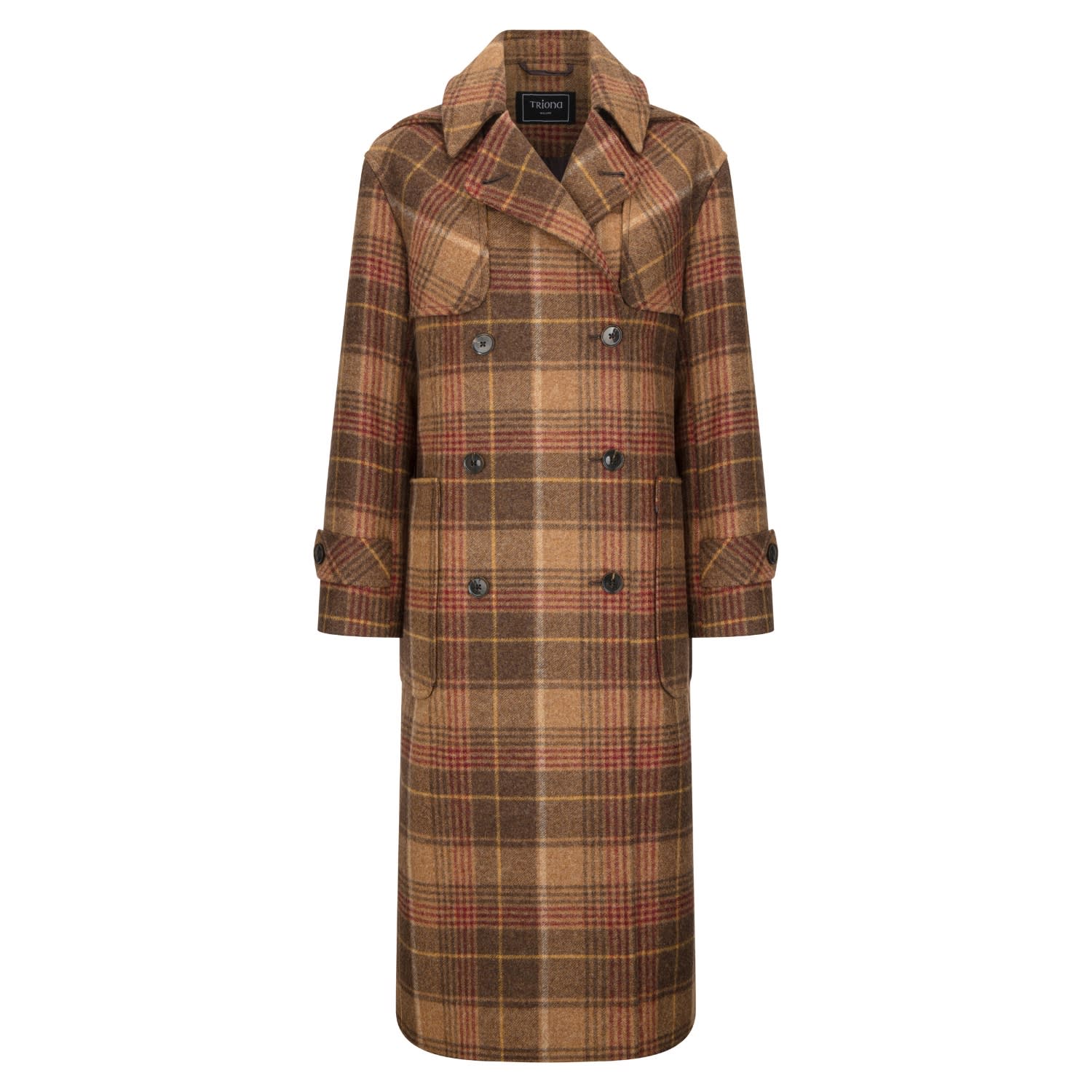 Triona Women's Neutrals / Red Camel & Red Check Caitlin Duffle Coat In Brown