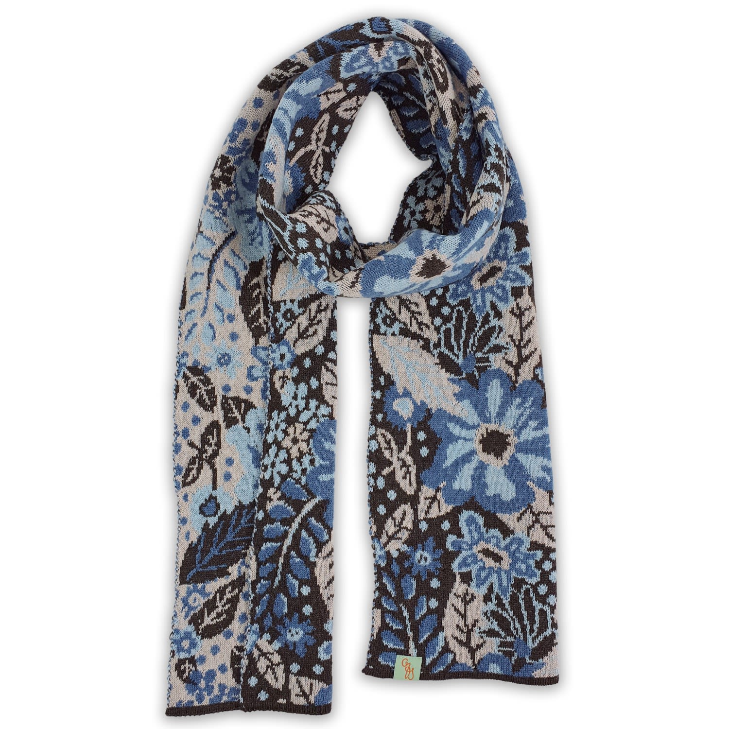 Women’s Blue / Neutrals / Brown Scarves - Bliss - Aqua, Wedgewood Blue Otto & Spike