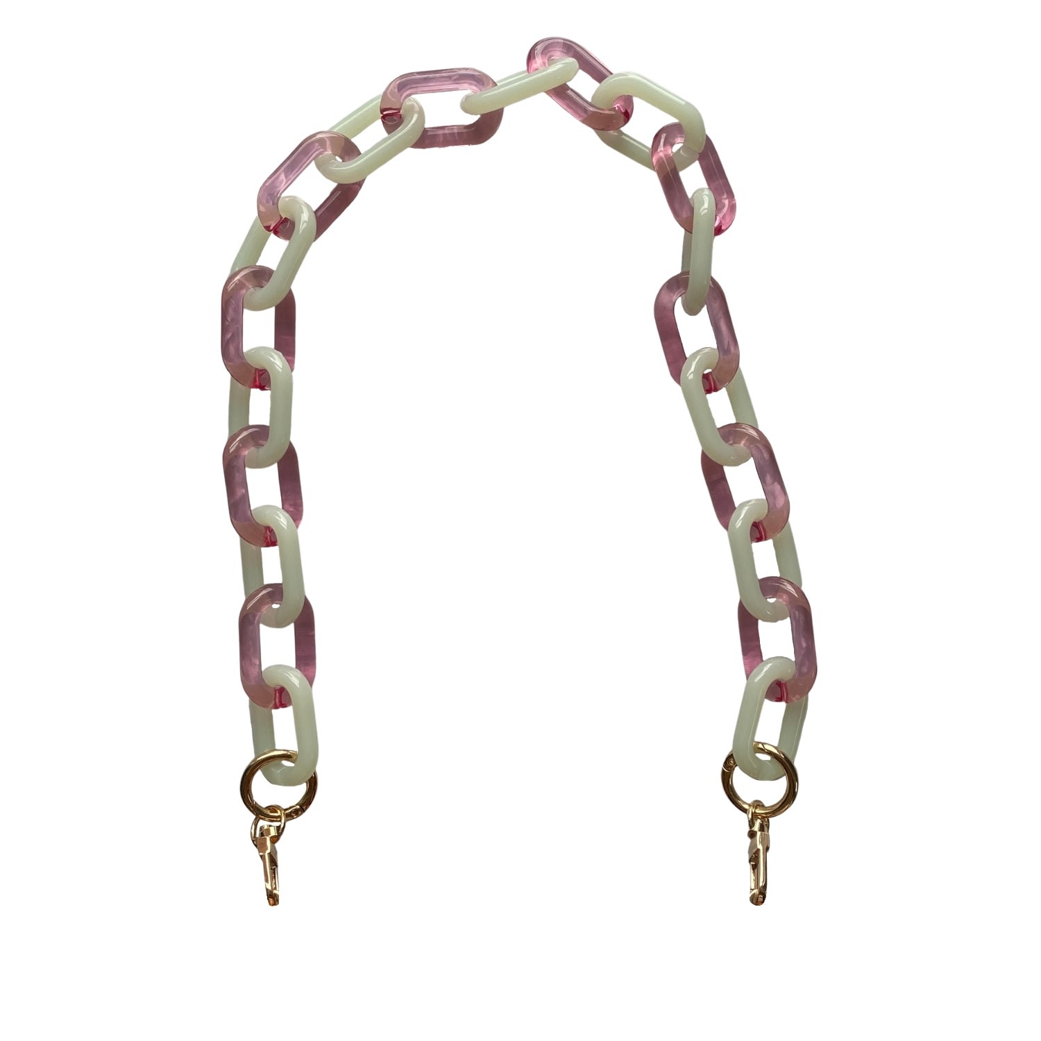 Closet Rehab Women's Chain Link Short Acrylic Purse Strap In Watermelon In Green/pink/yellow