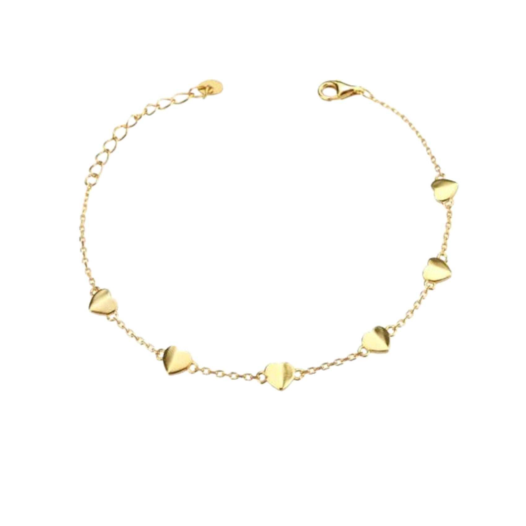 Nazzar Women's Gold Heart Station Bracelet