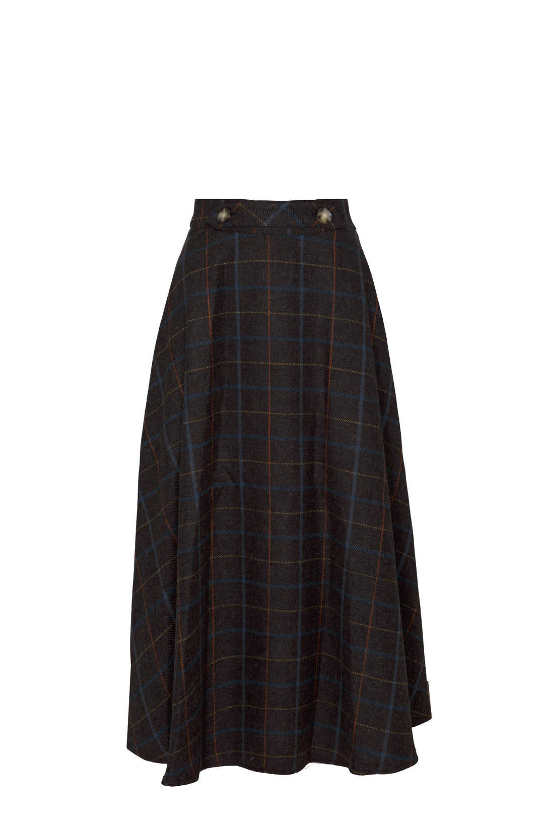 The Extreme Collection Women's Blue Petra 02 Sapphire Check Midi Skirt In Black