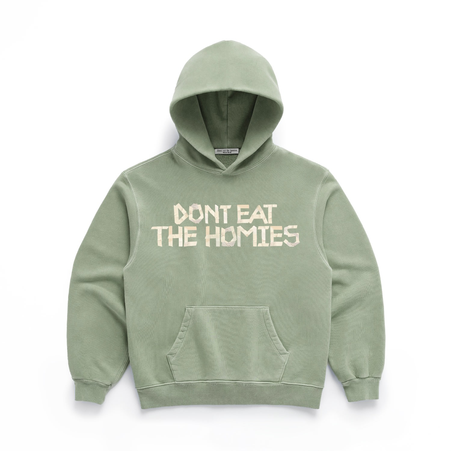 Dont Eat The Homies Tape Hoodie - Green In Green