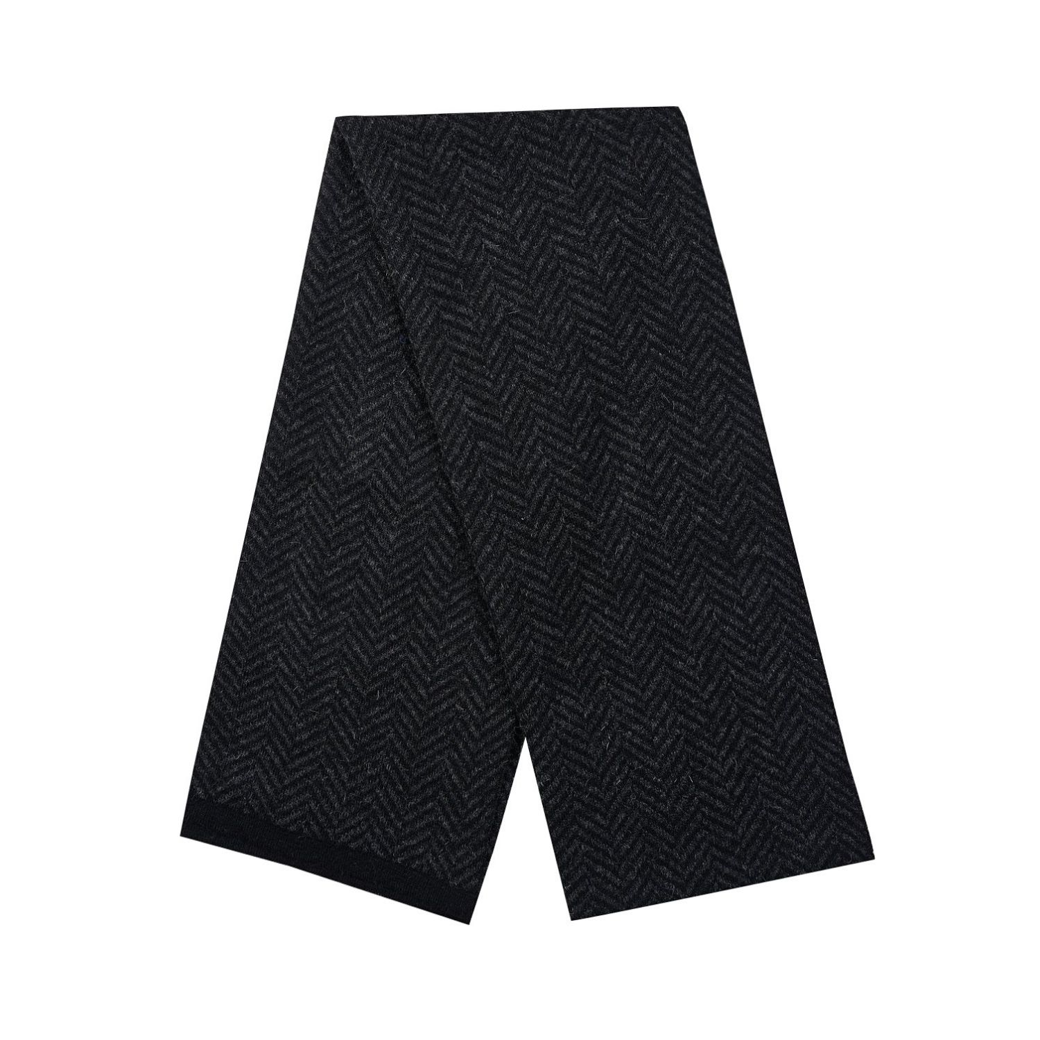 Mohair&angora Black / Grey Mohair Men Shawl Lycia Black-grey