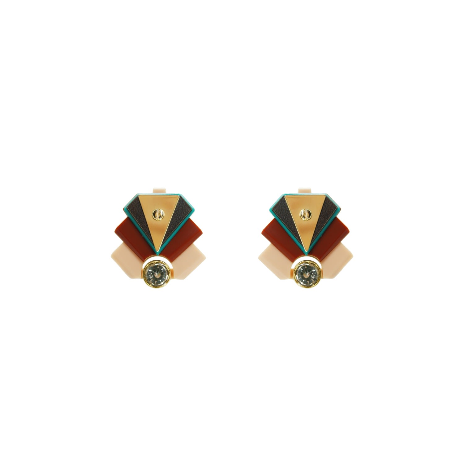 Gissa Bicalho Women's Acrylic Handmade Earring P Empire Cinnamon