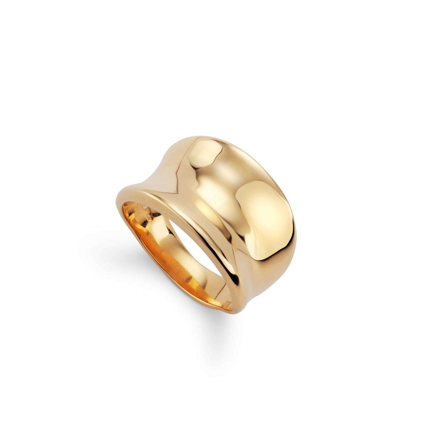Lulu And Boo Jewellery Women's High Shine Solid Nine Carat Gold Saddle Ring In Gold
