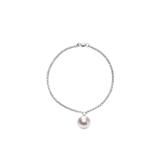 Ora Pearls Alba White Pearl Bracelet Silver In Pearl