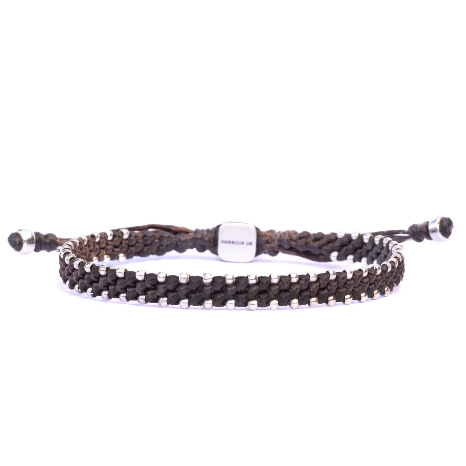 Harbour Uk Bracelets Brown Rope & Silver Bracelet For Men London Connection - Brown In Brown