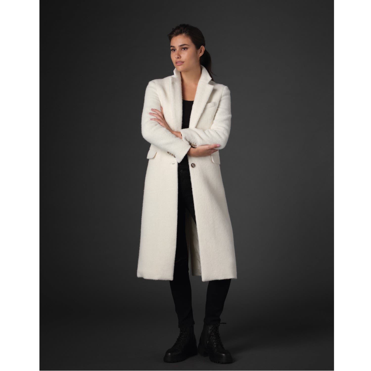 Limited Edition White Alpaca Coat | Vulto | Wolf & Badger