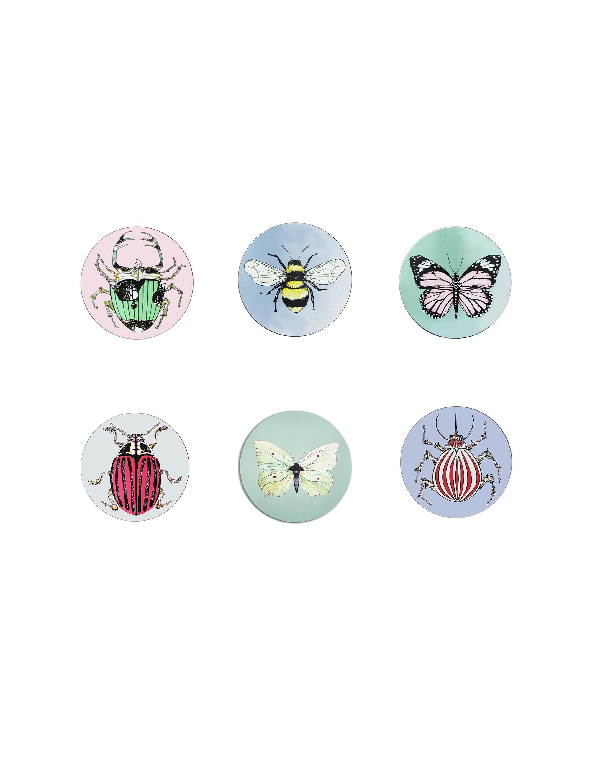 Bell Hutley Bells Beasties Mixed Set Of Coasters
