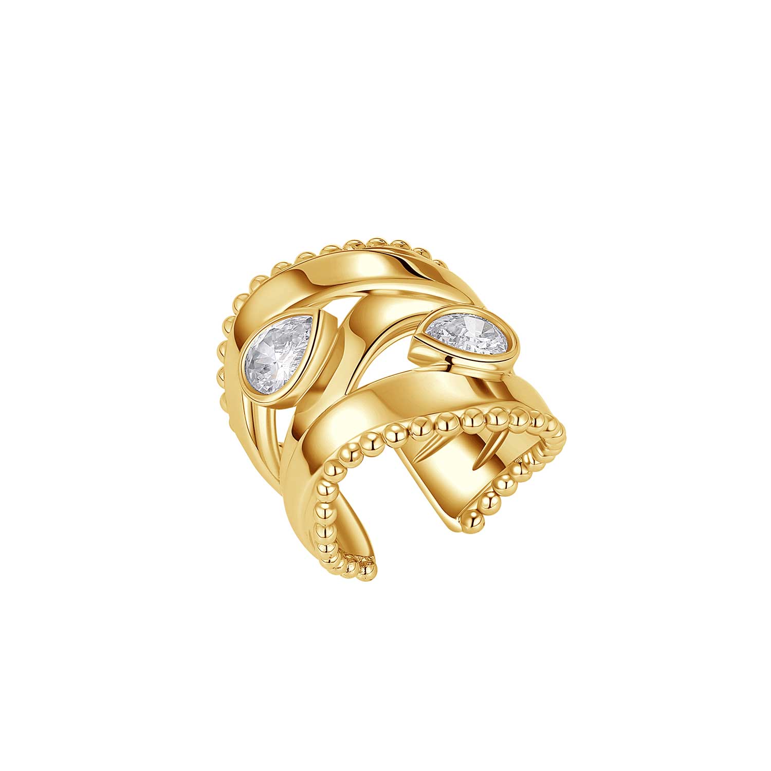 Retro Chic Women's Golden Sun Ring In Gold
