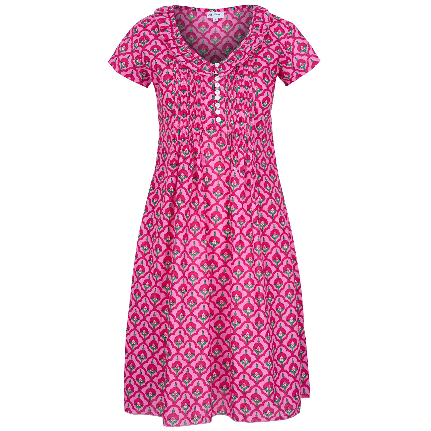 Women’s Pink / Purple Cotton Karen Short Sleeve Day Dress In Pink Moroccan Extra Small At Last...