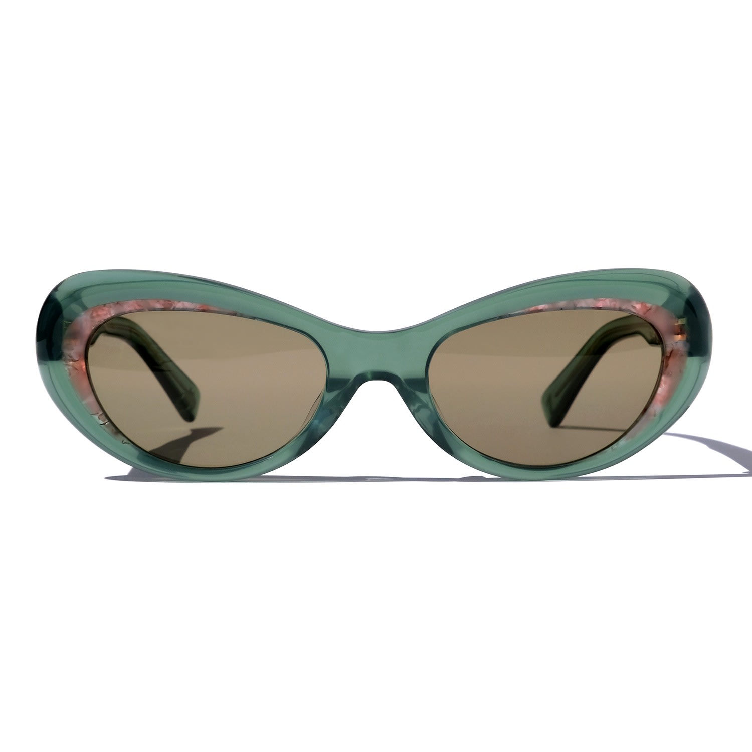 Women’s Gold / Green Oceana In Watermelon Tyche + Iset Eyewear