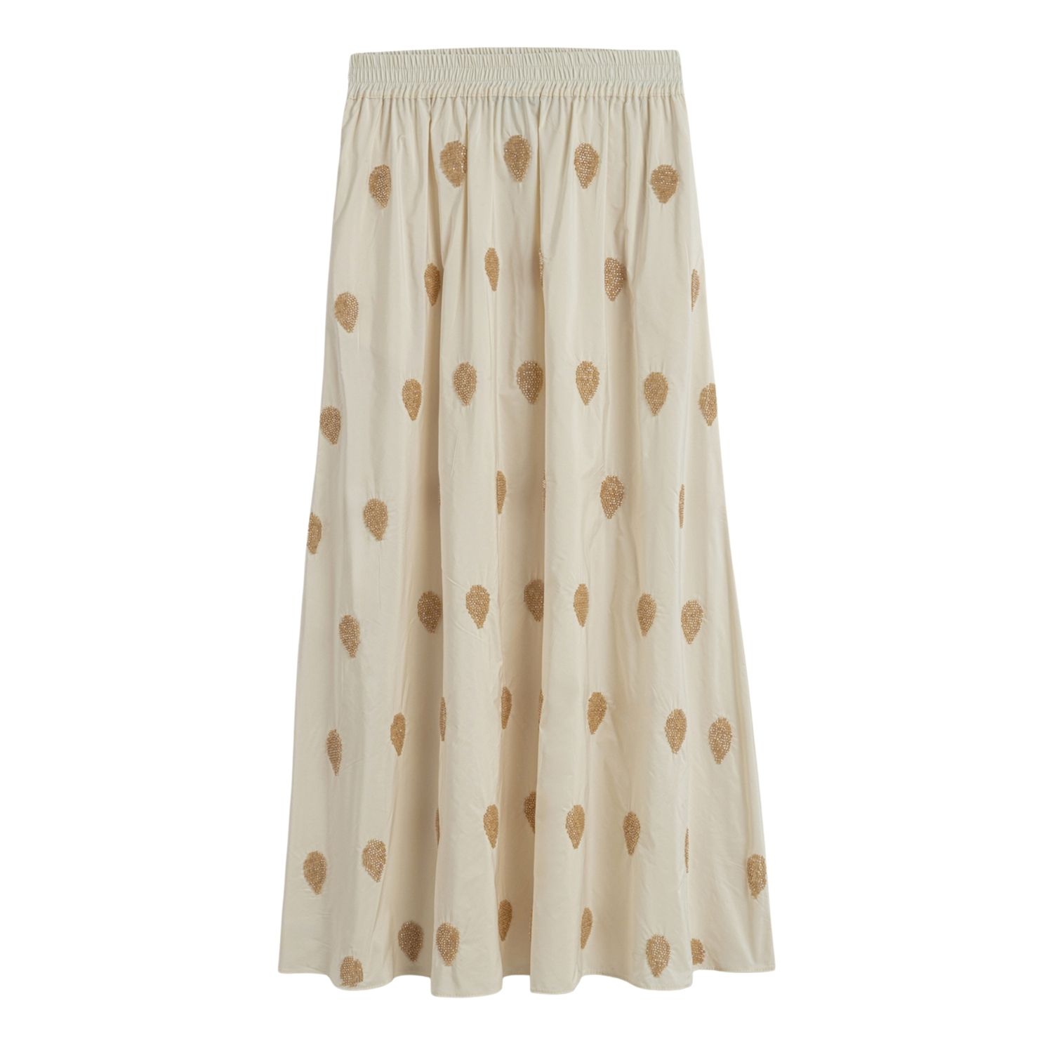 Nocturne Beaded Embroidered Maxi Skirt In Neutral