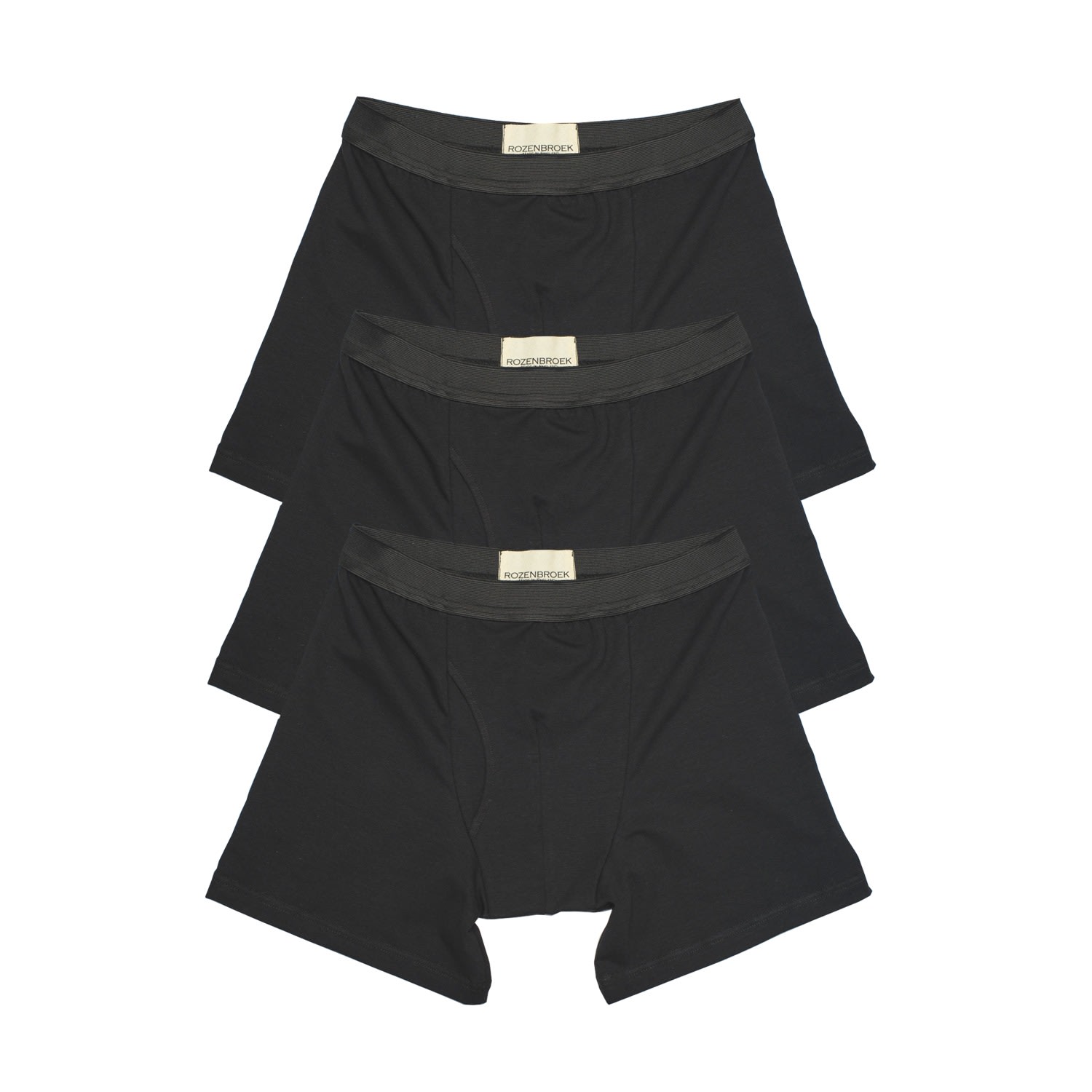 Men’s Organic Bamboo Jersey Boxer-Short In Black - Pack Of 3 Extra Small Rozenbroek