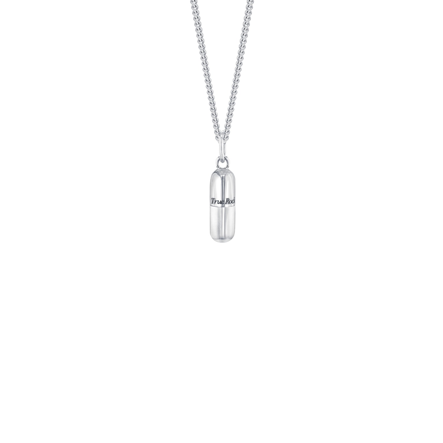 True Rocks Men's Mini Pill Pendant In Sterling Silver In Metallic