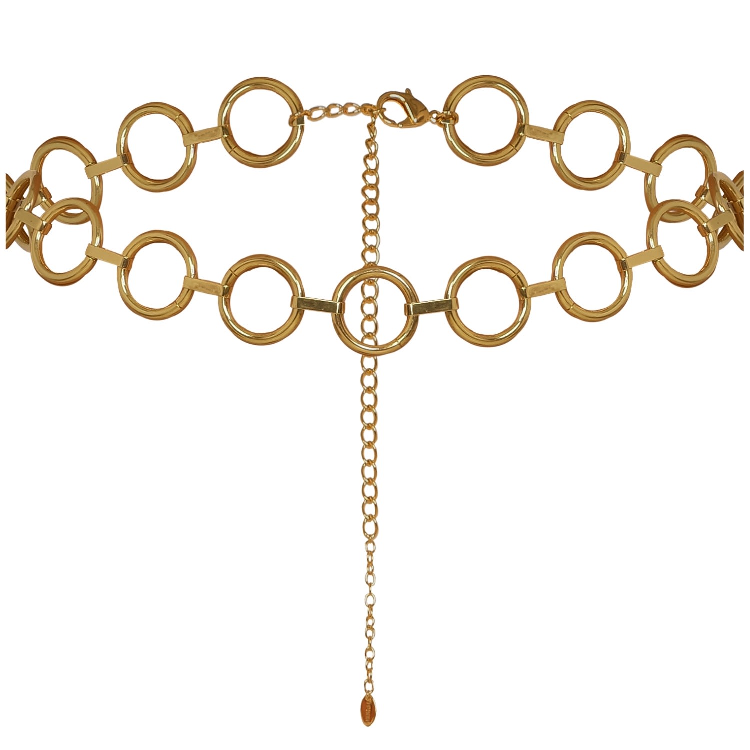 Antoninias Women's O Ring Metal Waist Chain Belt With Adjustable Chain Fastening In Gold In Gold