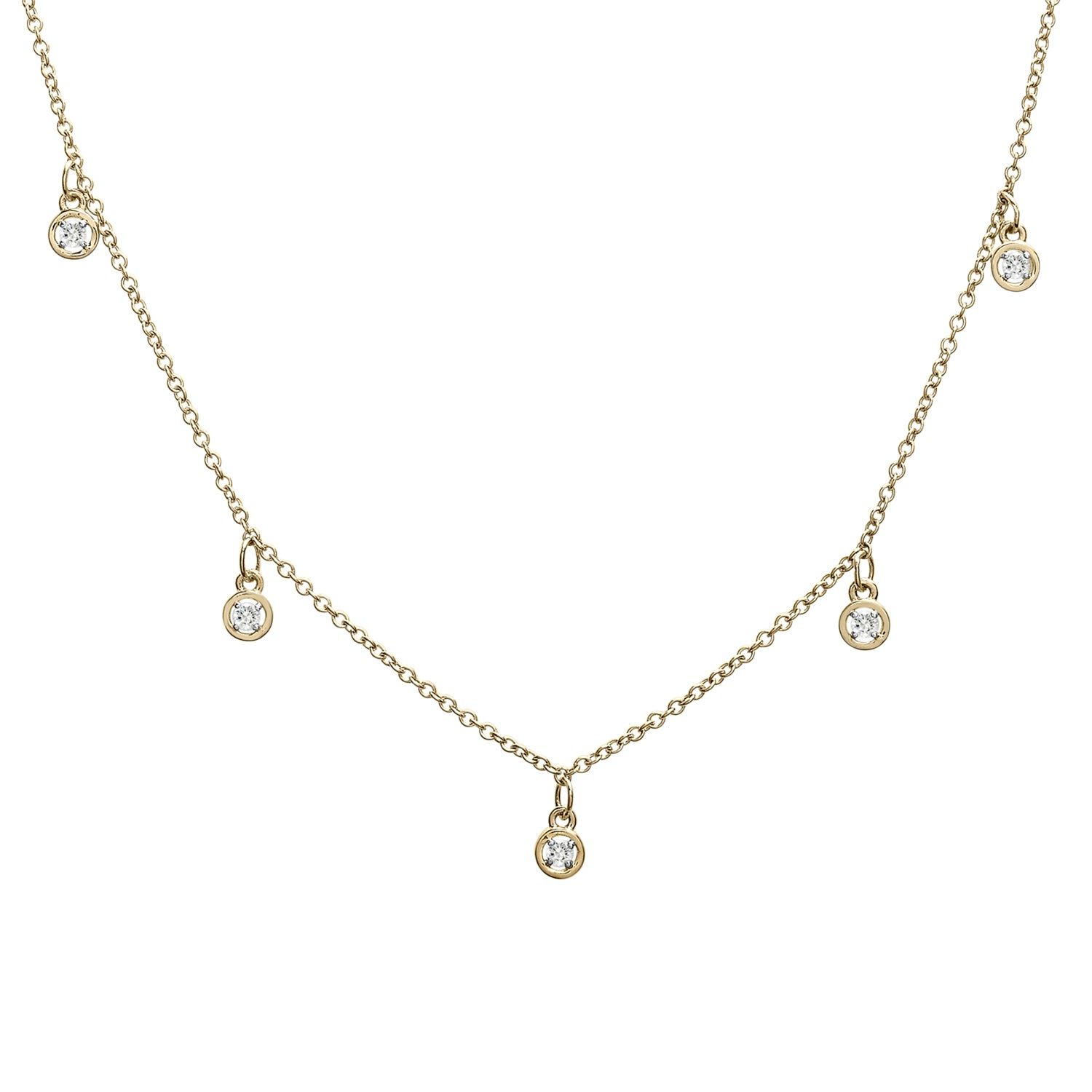 Women’s Gold Diamond Station Necklace Miki & Jane