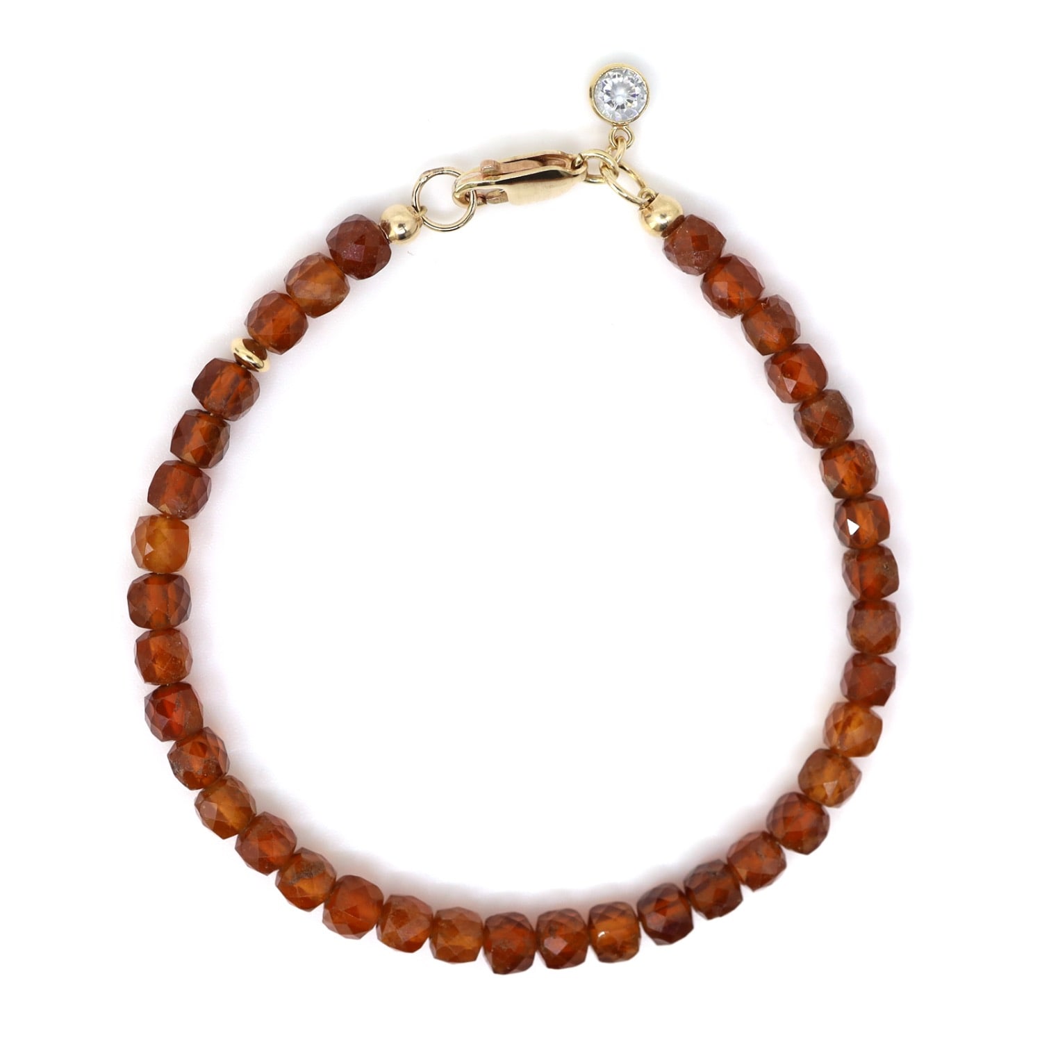 Shar Oke Men's Gold / Yellow / Orange Hessonite Orange Garnet Bracelet