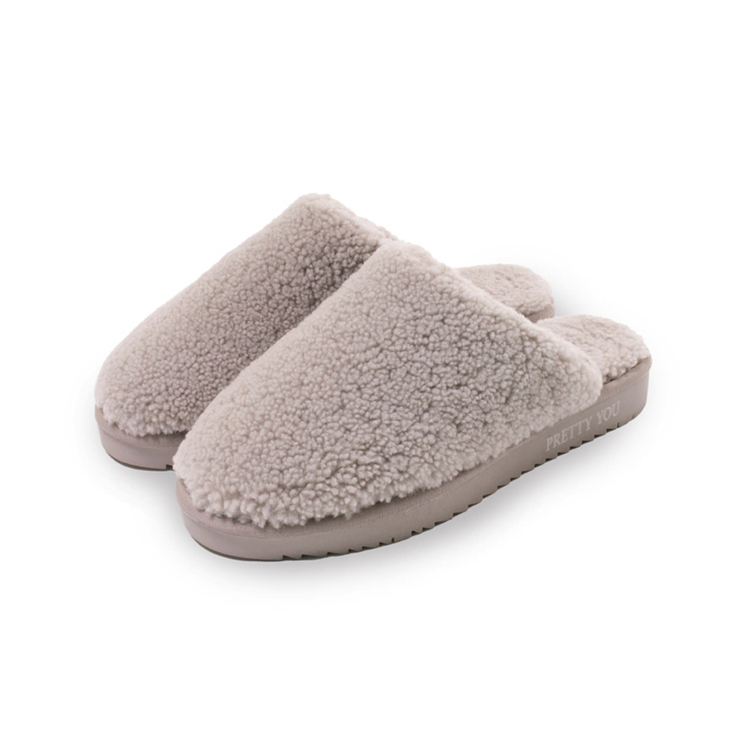 Pretty You Women's Brown Sheepskin Mule Slipper Jude In Truffle In Gray