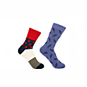 Peper Harow - Made In England Scarlet Mayfair & Navy Leaf Women's Socks 2 Pack