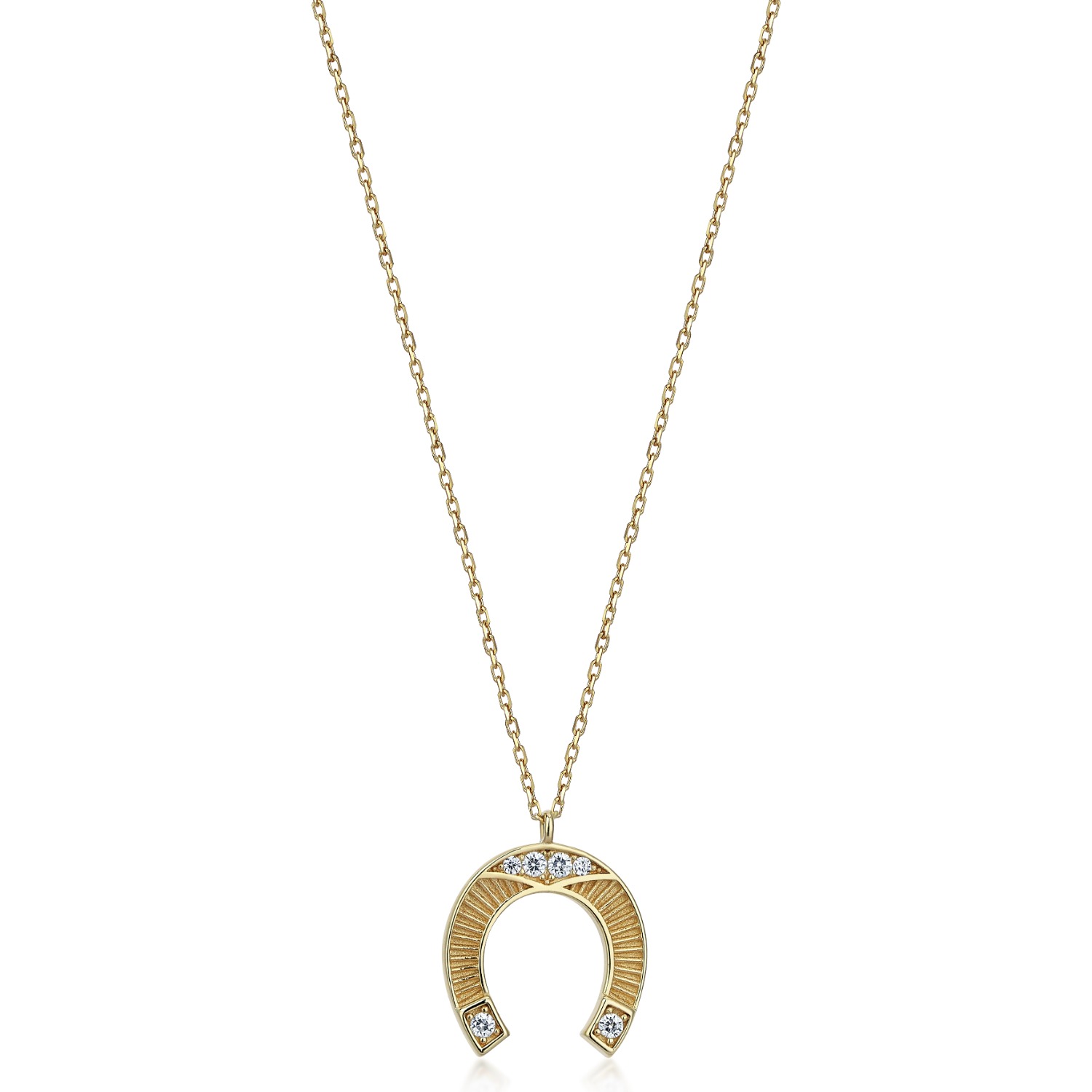 Horseshoe Necklace In 14K Gold | ODDA75 | Wolf & Badger