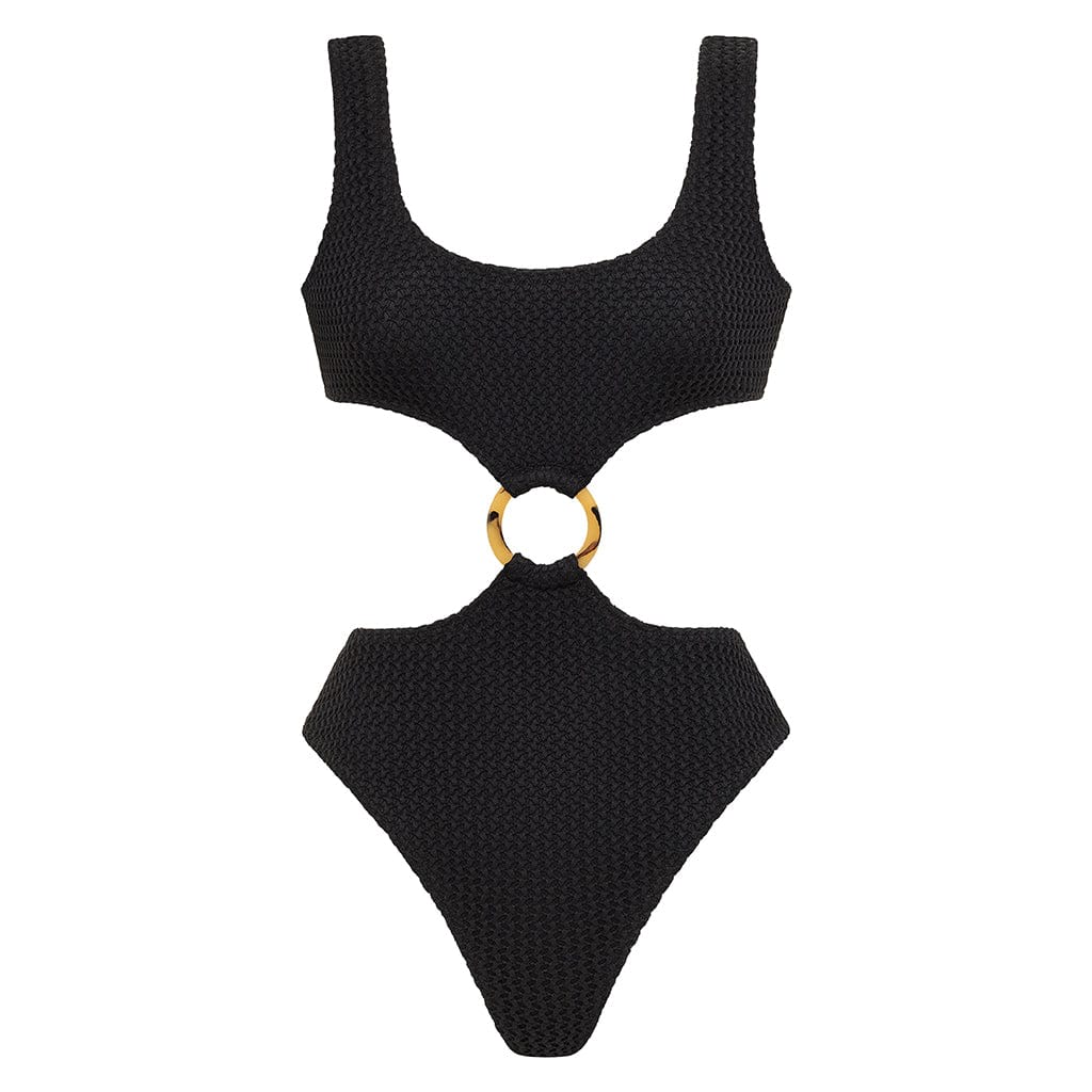 Montce Swim Women's Black Crochet Ky One-piece