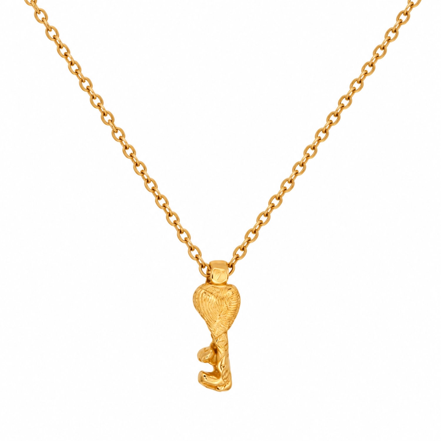 De Roms Women's The Promise Molten Small Key Necklace - Gold Vermeil