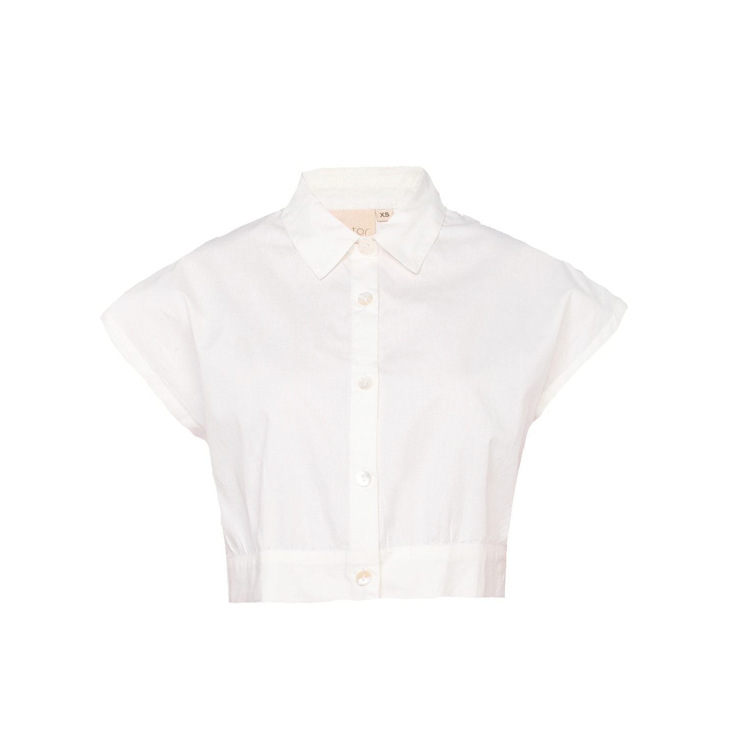 Reistor Women's White Oversized Crop Shirt