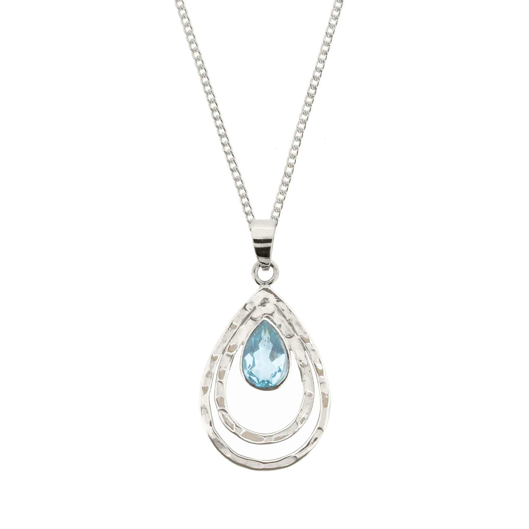 Charlotte's Web Jewellery Women's Infinity Universe Silver Necklace - Blue Topaz In Blue