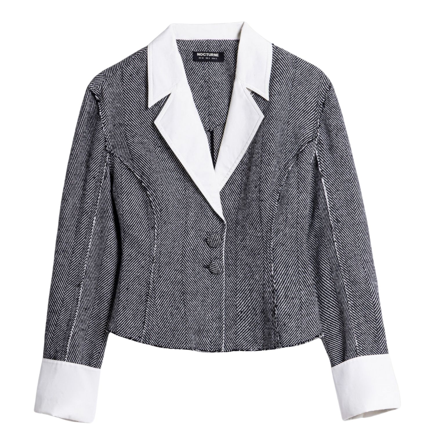 Nocturne Contrast Lapel Tailored Textured Jacket