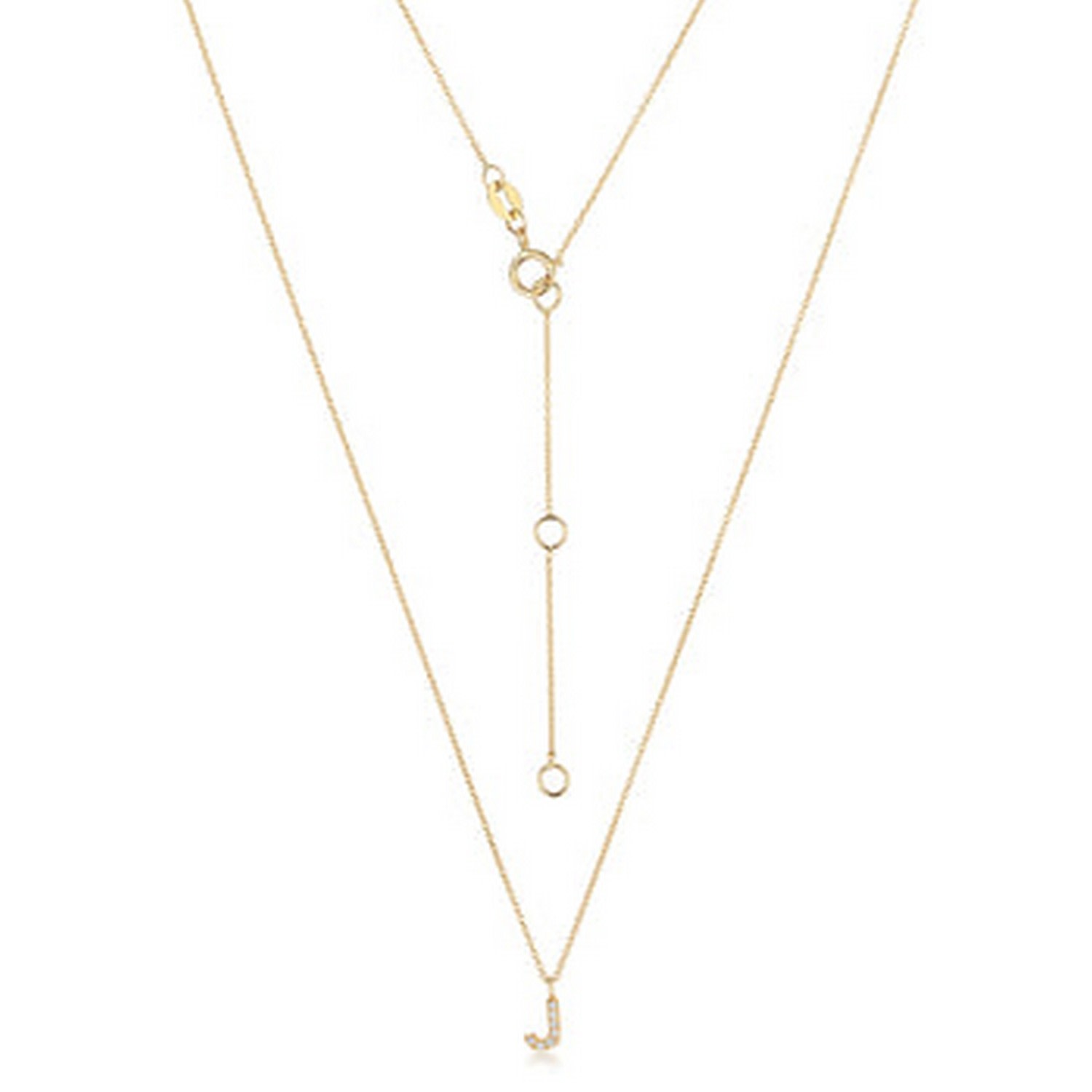 Women’s Diamond Initial J Necklace In Gold Cervin Blanc