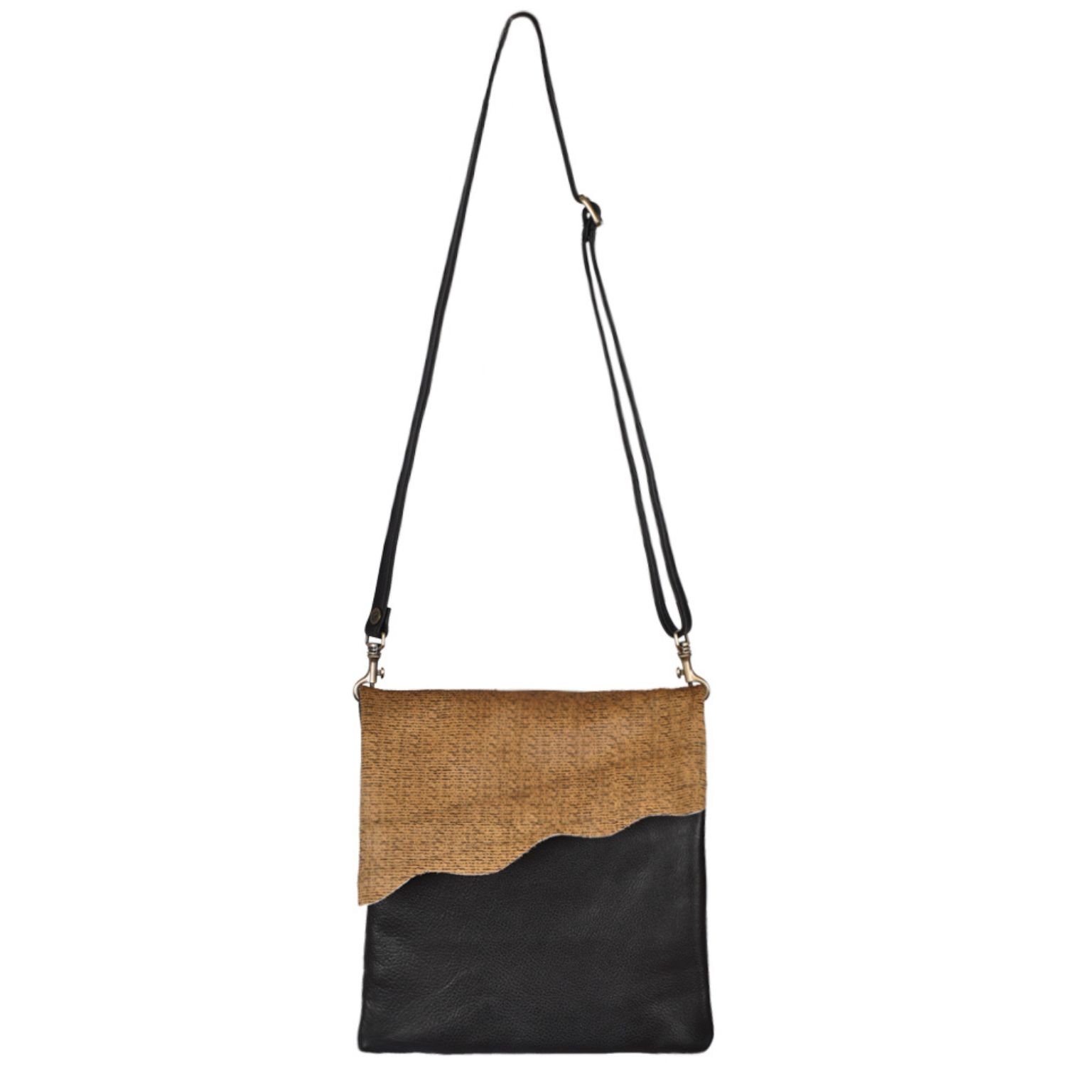 Owen Barry Women's Yellow / Orange / Black Cowhide Crossbody Script Black - Stevie