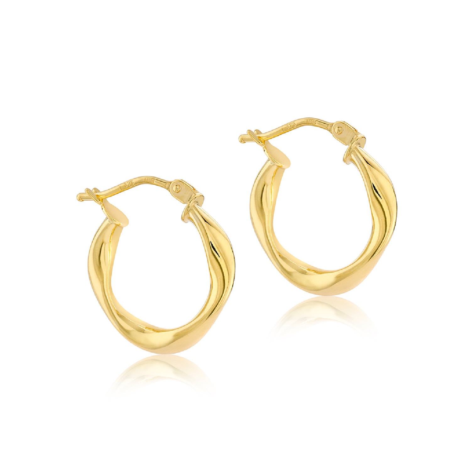 Women’s Gold Plated Twisted Creole Hoop Earrings Posh Totty Designs