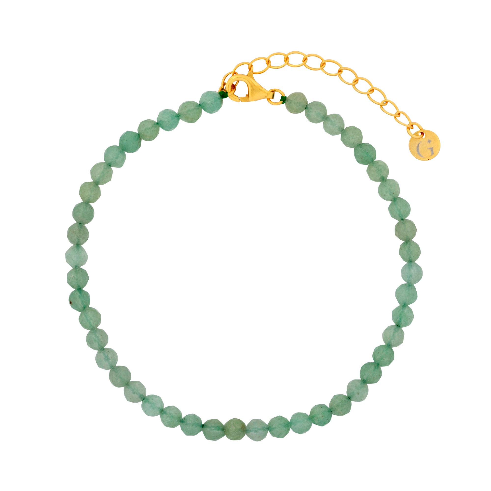 Gold Trip Women's Gold / Green Green Aventurine Beaded Bracelet In Gold