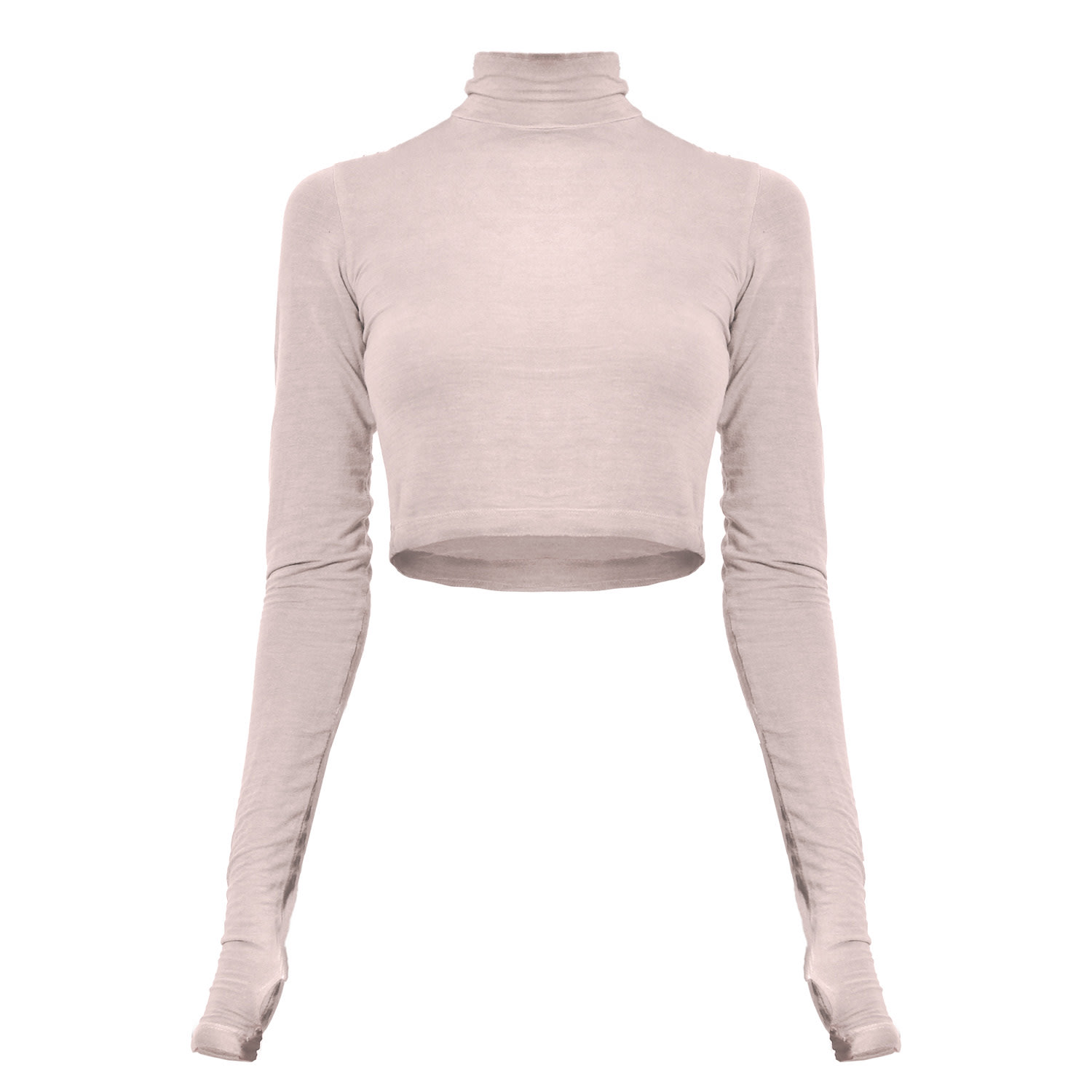 Pink / Purple / Neutrals Na Body Powder Pink - Women Long Sleeve Boho Crop Top One Size Zhenabia