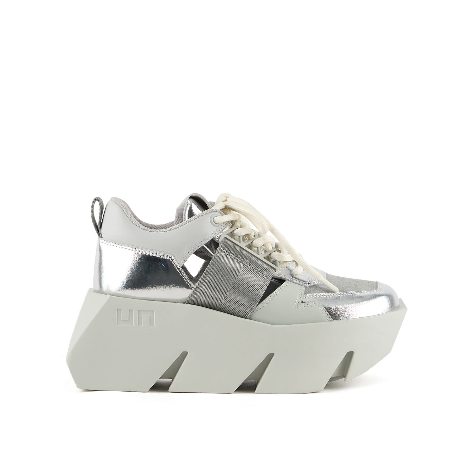 United Nude Bull Sporty Oxfords In Grey/silver