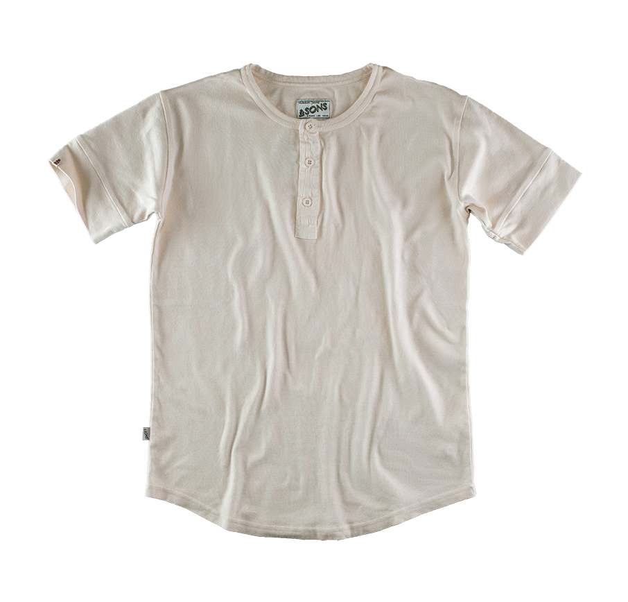 Men’s Neutrals &Sons The New Elder Henley Short Sleeve Shirt Raw Extra Large &Sons Trading Co