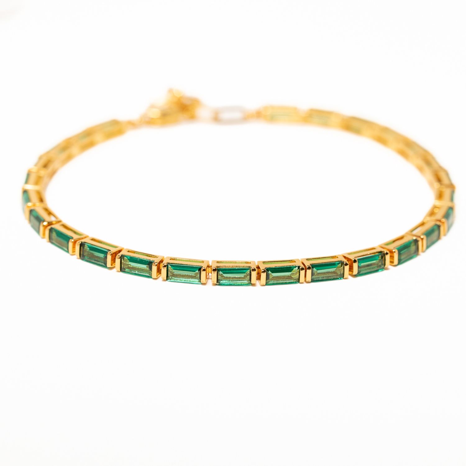 Belinda Jewelz Women's Green / Blue / Red Bianca Baguette Tennis Bracelet In Multi