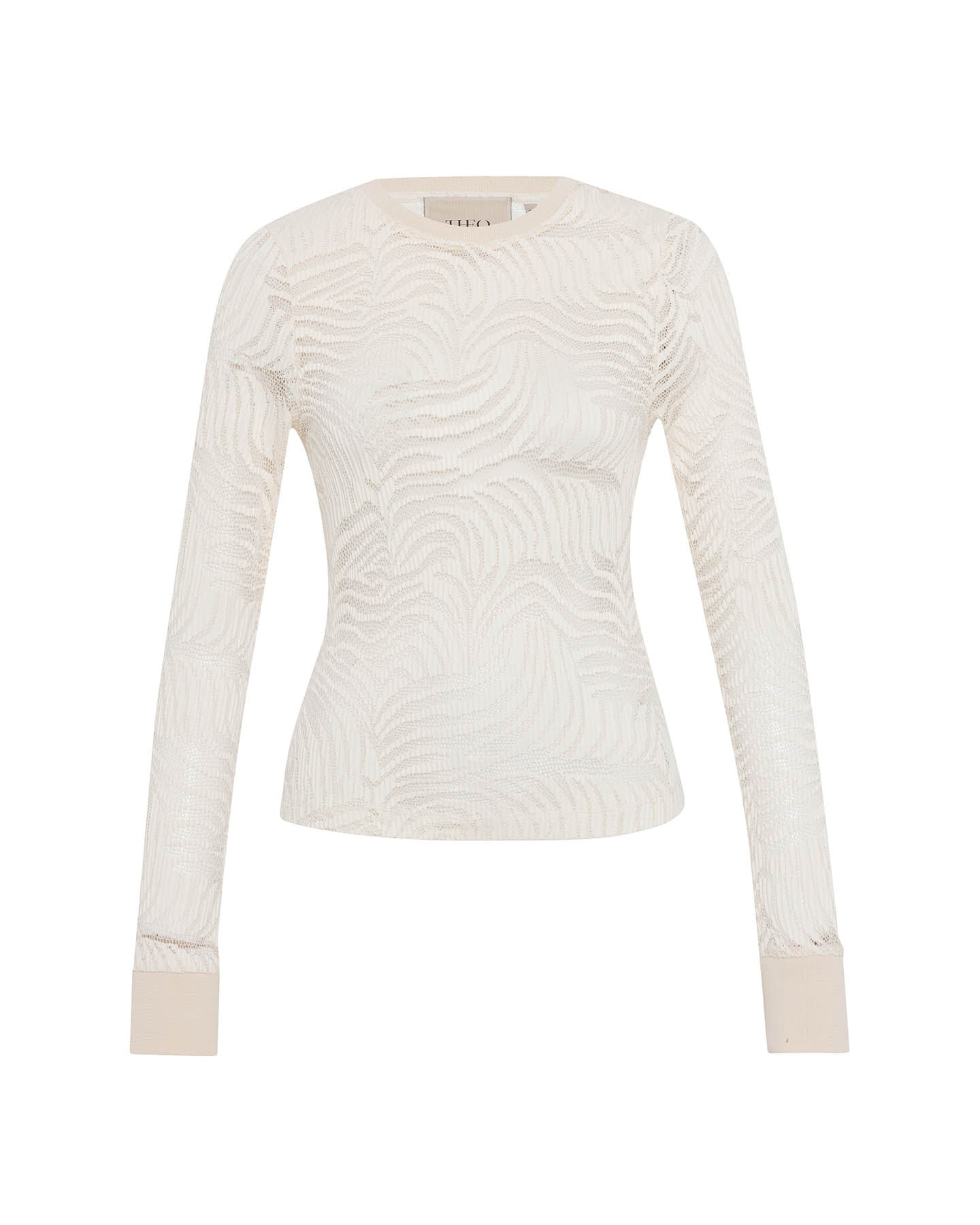 Theo The Label Women's White Artemis Fern Lace Long-sleeve Top - Ivory In White